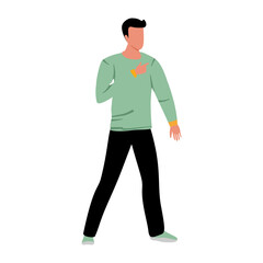 person with a tshirt and black jeans