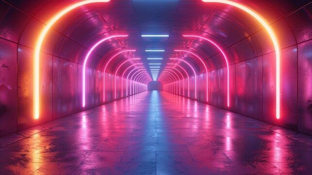 Neon Lights Tunnel