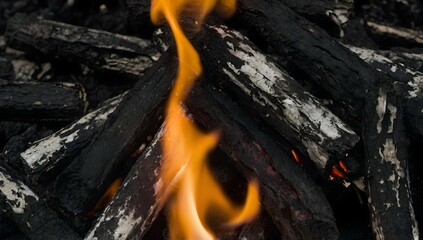 A fire but the flame is black and the inside is white