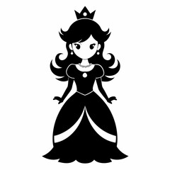 princess halloween black vector silhouette