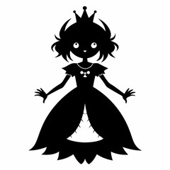 princess halloween black vector silhouette