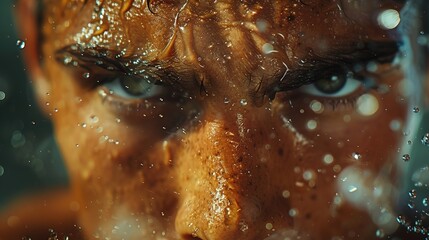 athlete's face close up