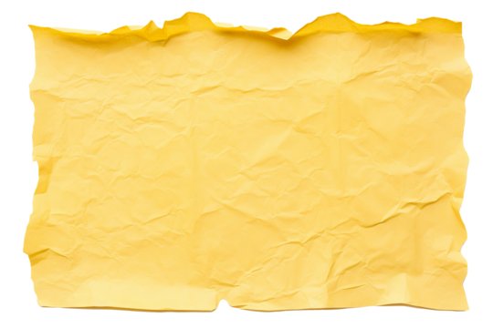 Yellow cardboard paper torn edge isolated on white background, high-resolution PNG for creative design projects, crafting, and collage making
