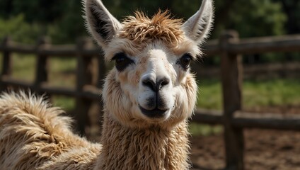 Obraz premium A children's poem about a mischievous llama's adventures on a farm ai_generated