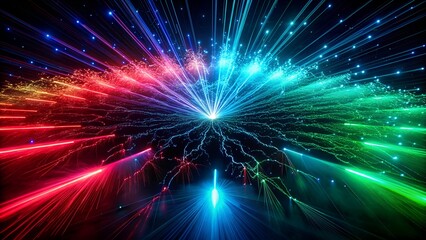 Multicolored laser light show in space