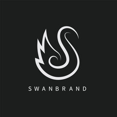 Fototapeta premium swan logo icon vector element concept design template