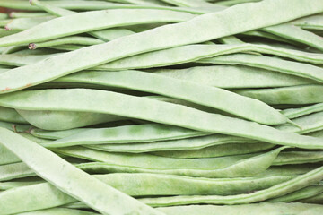 Coconut beans in very close-up on a market stall