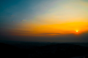 Colorful sunset sky.colorful sunset on top of mountain