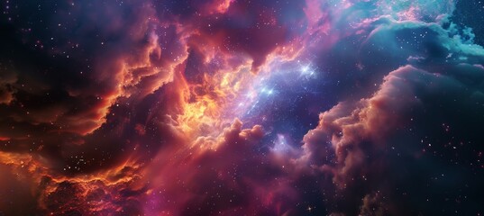 Vibrant Nebula with Stars: Cosmic Fantasy