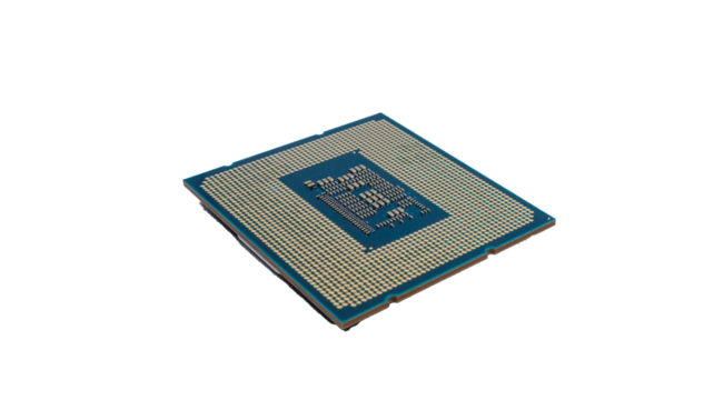 A close-up shot of a computer processor, showcasing the intricate design and complexity of modern technology improvement.