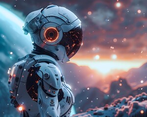 AI Driven Space Robots and Drones Analyzing a Distant Icy Planet
