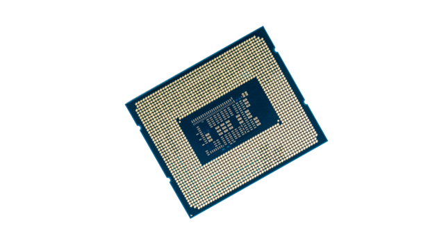 A close-up shot of a computer processor, showcasing the intricate design and complexity of modern technology improvement.