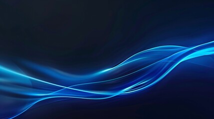 Fototapeta premium Abstract Blue Waves on Dark Background