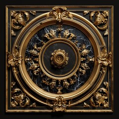 Obraz premium Baroque, Barocco Ornate Marble Ceiling Non-Linear Reformation Design with Intricate Accents Depicting Classic Elegance and Architectural Beauty