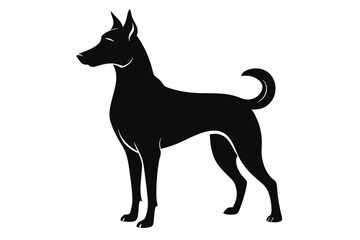 Bella dog black silhouette vector, Dogs and puppies in different breed, Bella, corgi, golden retriever, puppy, bulldog, retriever, 
