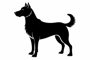 Bella dog black silhouette vector, Dogs and puppies in different breed, Bella, corgi, golden retriever, puppy, bulldog, retriever, 
