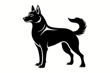 Bella dog black silhouette vector, Dogs and puppies in different breed, Bella, corgi, golden retriever, puppy, bulldog, retriever, 
