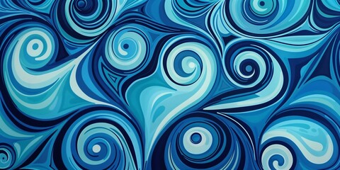 Fototapeta premium Abstract Swirling Blue and Navy Design