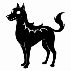 halloween ghost dog black vector silhouette