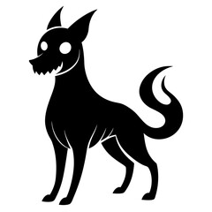 halloween ghost dog black vector silhouette