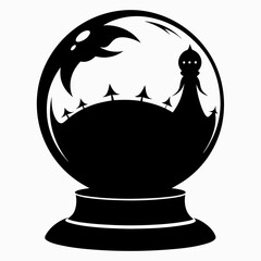 halloween crystal ball black vector silhouette