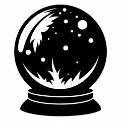 halloween crystal ball black vector silhouette