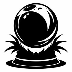 halloween crystal ball black vector silhouette
