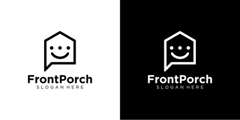 Front Porch Logo Realty and property agency, construction or building industry vector icon.