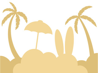 Beach View Summer Background Illustration