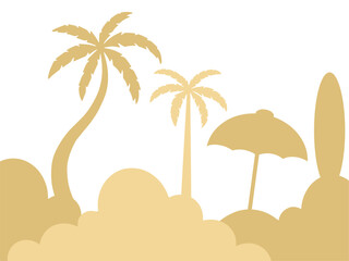 Summer Beach View Background Illustration