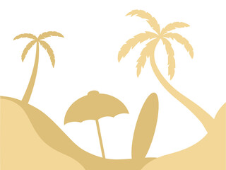 Summer Beach View Background Illustration