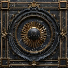 Obraz premium Baroque, Barocco Ornate Marble Ceiling Non-Linear Reformation Design with Intricate Accents Depicting Classic Elegance and Architectural Beauty