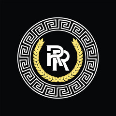 round puzzle rr logo frame