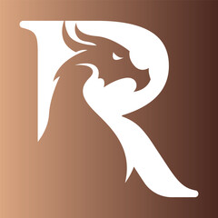 R DRAGON CREATIVE ANIMAL INITIAL
