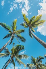 Palm trees against blue sky