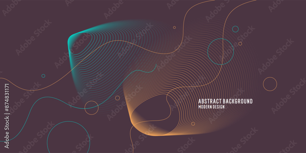 Poster wavy, wriggling lines on a dark background. abstract background with amorphous shapes. a template fo