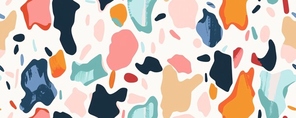 Abstract Seamless Pattern with Colorful Shapes