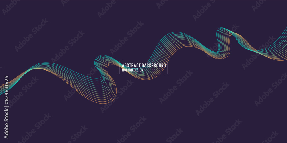 Poster wavy, wriggling lines on a dark background. abstract background with amorphous shapes. a template fo
