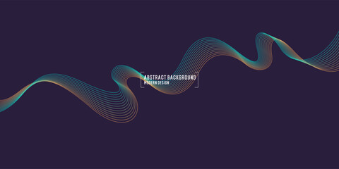 Wavy, wriggling lines on a dark background. Abstract background with amorphous shapes. A template for placing text and information. Beautiful stylish design.