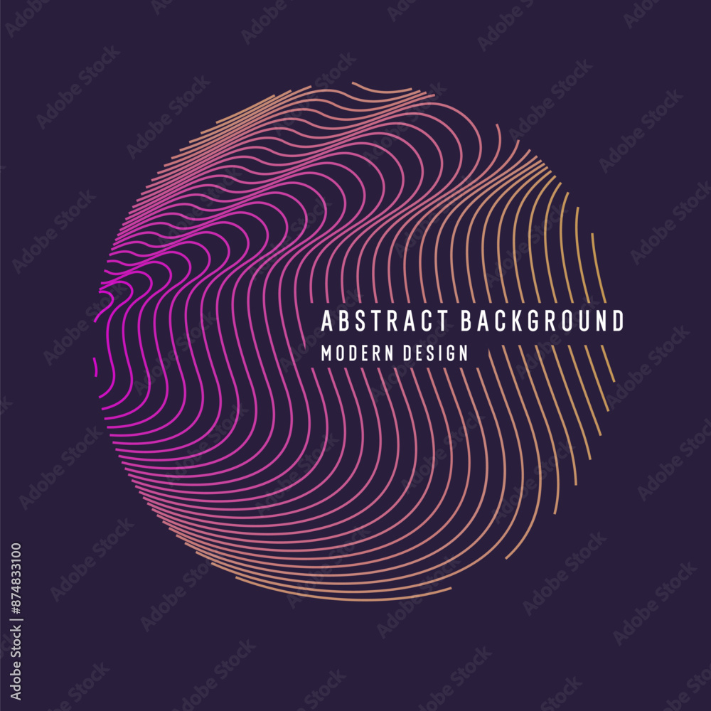 Poster wavy, wriggling lines on a dark background. abstract background with amorphous shapes. a template fo