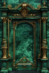 Fototapeta premium Baroque, Barocco Ornate Marble Ceiling Non-Linear Reformation Design with Intricate Accents Depicting Classic Elegance and Architectural Beauty