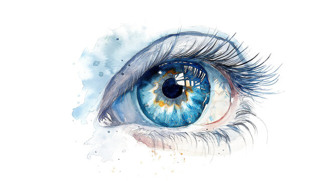 Watercolor Eye isolated on a transparent background