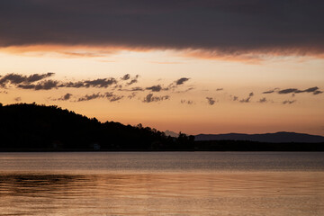 Sunset over Danube River