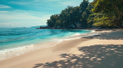 Beautiful Beach View In The Pulau Kapas Area, With Turquoise Waters And Golden Sands
