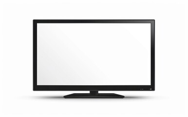 Fototapeta premium Blank flat screen television mockup on a plain background, perfect for adding your own content or images. Illustration in minimalist style.