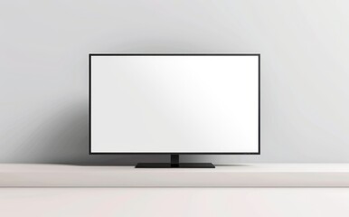 Blank flat screen television mockup on a plain background, perfect for adding your own content or images. Illustration in minimalist style.