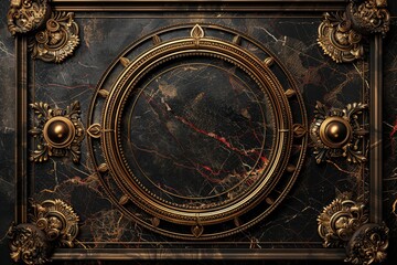 Fototapeta premium Baroque, Barocco Ornate Marble Ceiling Non-Linear Reformation Design with Intricate Accents Depicting Classic Elegance and Architectural Beauty