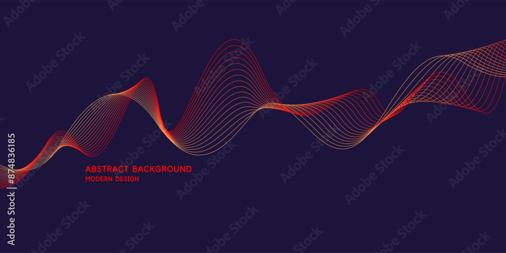 Wall mural wavy, wriggling lines on a dark background. abstract background with amorphous shapes. a template fo