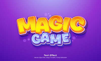 Vector 3d text effect magic game title style