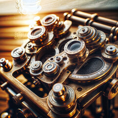 Fototapeta premium The metal frames of their optical instruments gleam in the sunlight as they adjust their lenses for the perfect view.